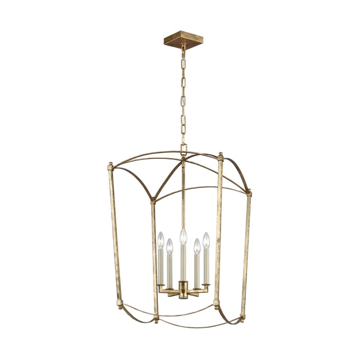Generation Lighting Thayer 5-Light Foyer Light in Antique Gild by Sean Lavin Generation Lighting Thayer 5-Light Foyer Light in Antique Gild by Sean Lavin