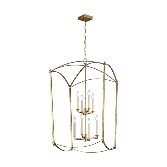 Generation Lighting Thayer 8-Light Foyer Light in Antique Gild by Sean Lavin Generation Lighting Thayer 8-Light Foyer Light in Antique Gild by Sean Lavin