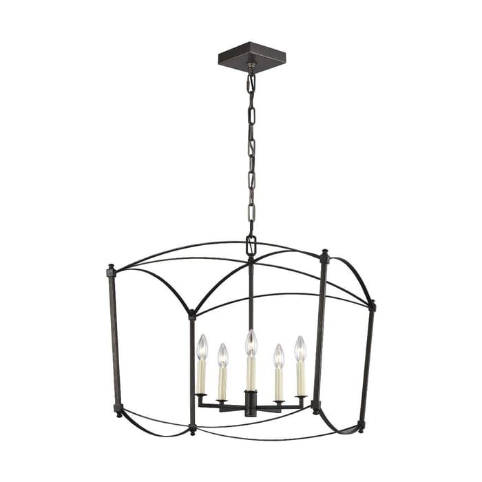 Generation Lighting Thayer 5-Light Chandelier in Smith Steel by Sean Lavin Generation Lighting Thayer 5-Light Chandelier in Smith Steel by Sean Lavin