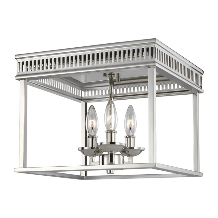 Generation Lighting Woodruff 3-Light Ceiling Light in Polished Nickel by Sean Lavin Generation Lighting Woodruff 3-Light Ceiling Light in Polished Nickel by Sean Lavin