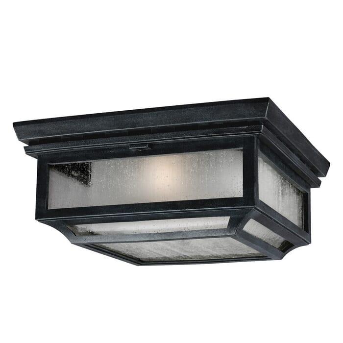 Generation Lighting Shepherd 2-Light Outdoor Ceiling Light in Dark Weathered Zinc by Sean Lavin Generation Lighting Shepherd 2-Light Outdoor Ceiling Light in Dark Weathered Zinc by Sean Lavin