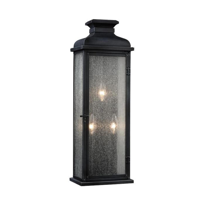Generation Lighting Pediment 3-Light Outdoor Wall Light in Dark Weathered Zinc by Sean Lavin Generation Lighting Pediment 3-Light Outdoor Wall Light in Dark Weathered Zinc by Sean Lavin