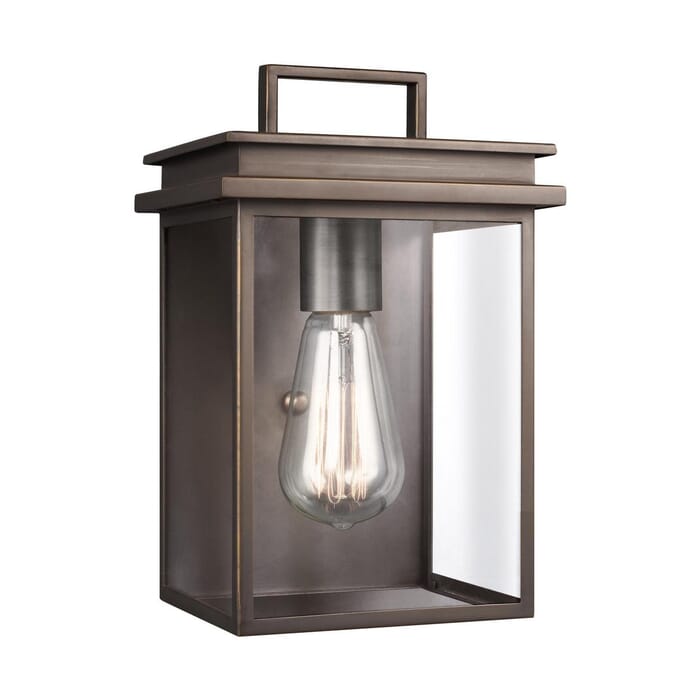 Feiss Glenview 10" Outdoor Clear Glass Wall Lantern in Antique Bronze Feiss Glenview 10" Outdoor Clear Glass Wall Lantern in Antique Bronze