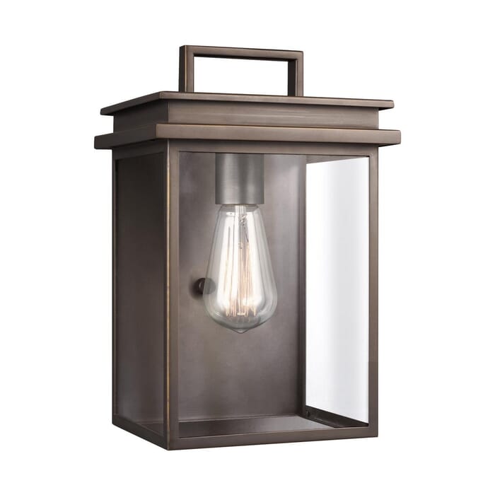 Feiss Glenview 12" Outdoor Clear Glass Wall Lantern in Antique Bronze Feiss Glenview 12" Outdoor Clear Glass Wall Lantern in Antique Bronze