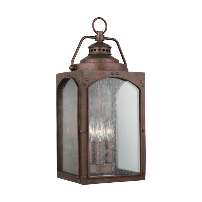 Feiss Randhurst 3-Light Outdoor Wall Light in Copper Oxide Feiss Randhurst 3-Light Outdoor Wall Light in Copper Oxide