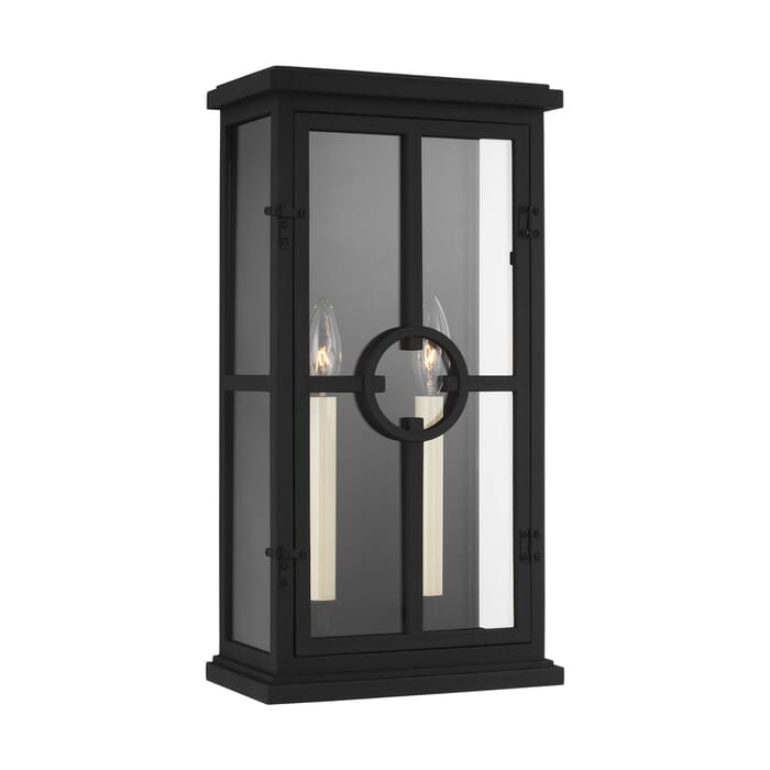 Feiss Belleville 18" 2-Light Outdoor Wall Lantern in Textured Black Feiss Belleville 18" 2-Light Outdoor Wall Lantern in Textured Black
