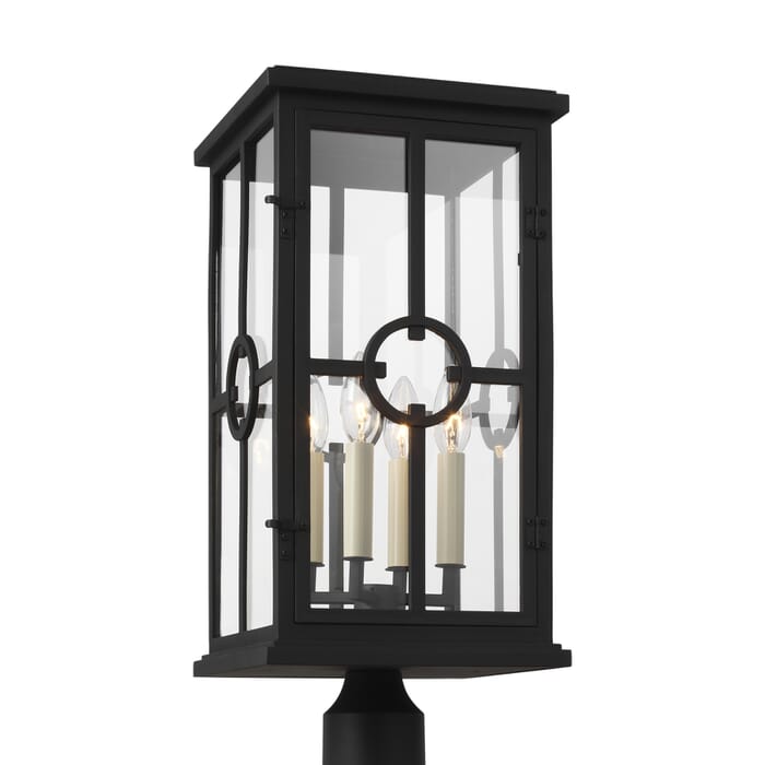 Feiss Belleville 4-Light Outdoor Post Lantern in Textured Black Feiss Belleville 4-Light Outdoor Post Lantern in Textured Black