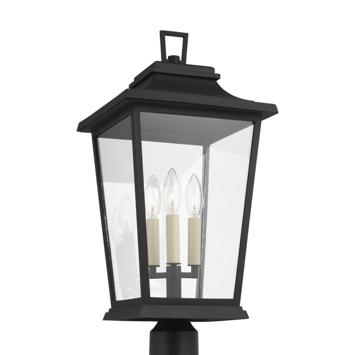 Feiss Warren 3-Light Outdoor Post Lantern in Textured Black Feiss Warren 3-Light Outdoor Post Lantern in Textured Black