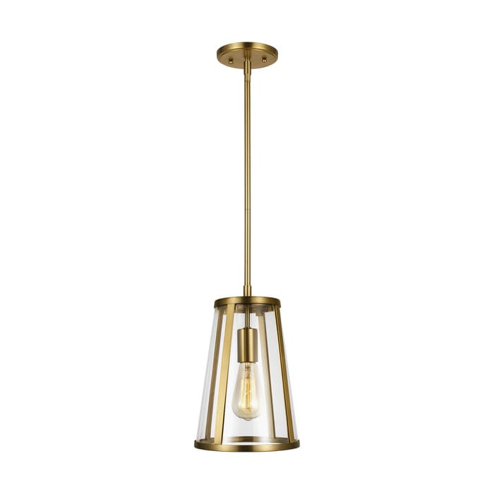 Feiss Harrow Mini Pendant in Burnished Brass Feiss Harrow Mini Pendant in Burnished Brass