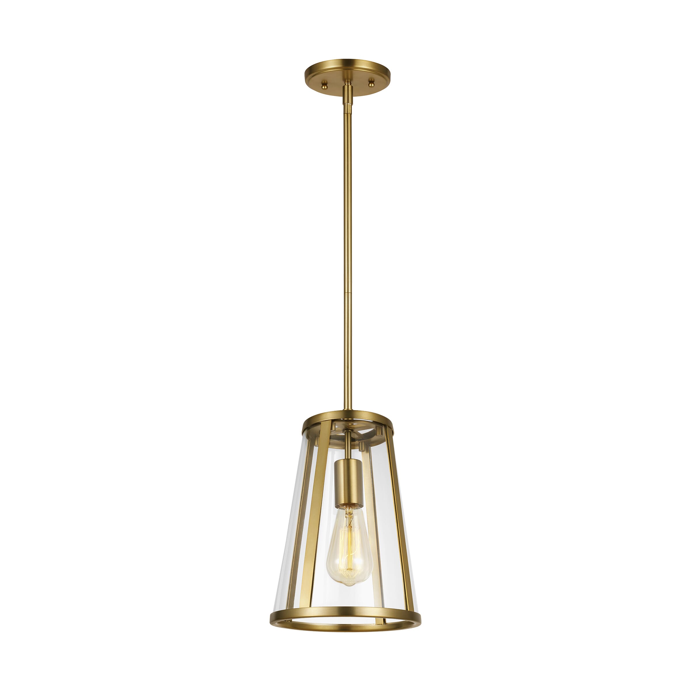 Feiss Harrow Mini Pendant in Burnished Brass