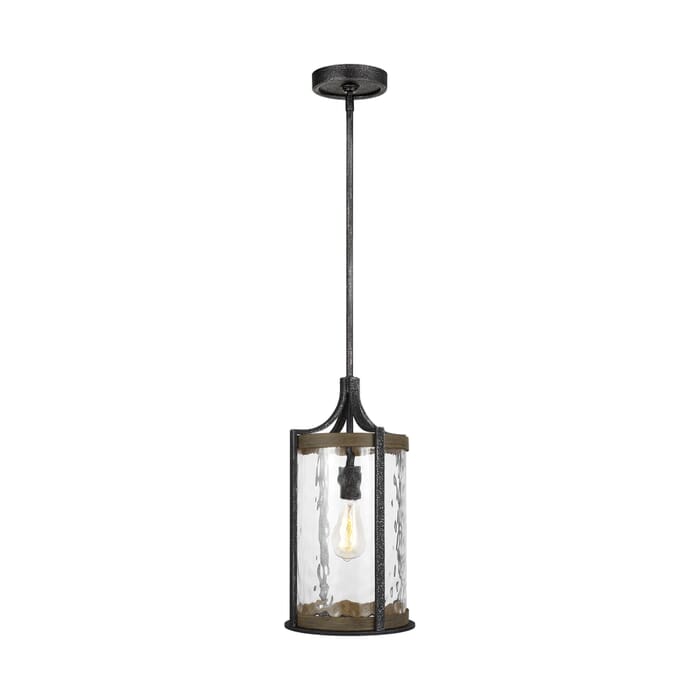 Generation Lighting Feiss Angelo Pendant Light in Distressed Weathered Oak And Slate Grey Metal Generation Lighting Feiss Angelo Pendant Light in Distressed Weathered Oak And Slate Grey Metal