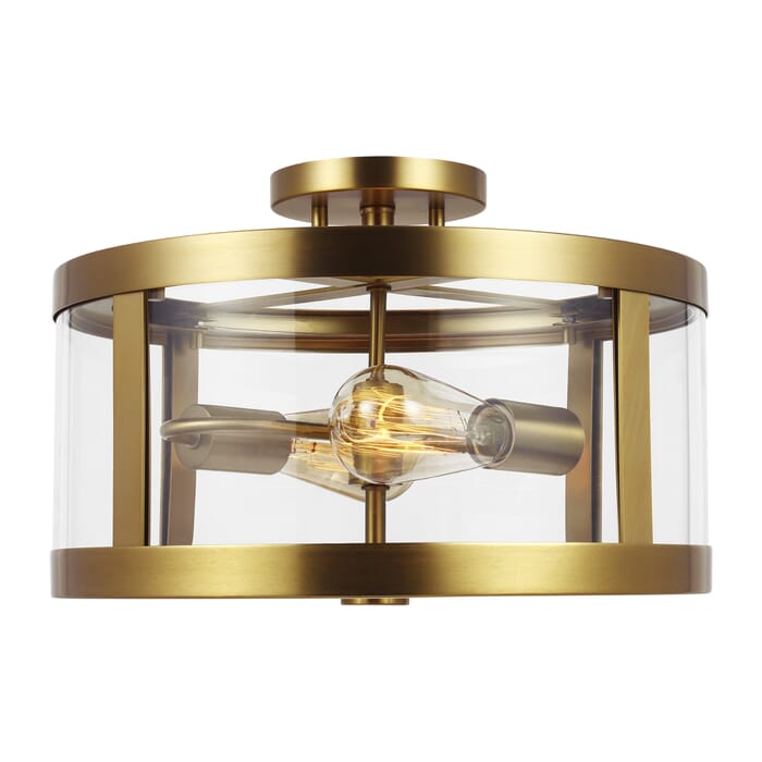 Feiss Harrow 2-Light Ceiling Light in Burnished Brass Feiss Harrow 2-Light Ceiling Light in Burnished Brass