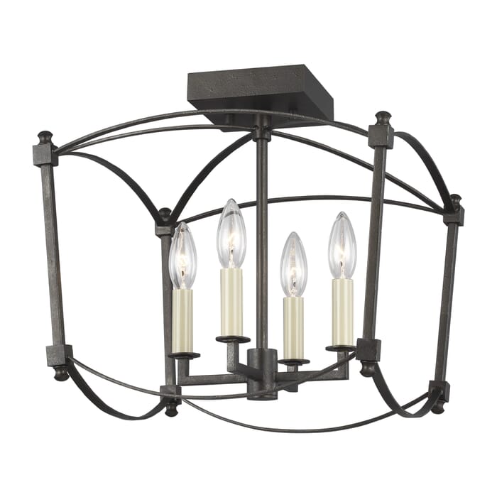 Generation Lighting Thayer 4-Light Ceiling Light in Smith Steel by Sean Lavin Generation Lighting Thayer 4-Light Ceiling Light in Smith Steel by Sean Lavin