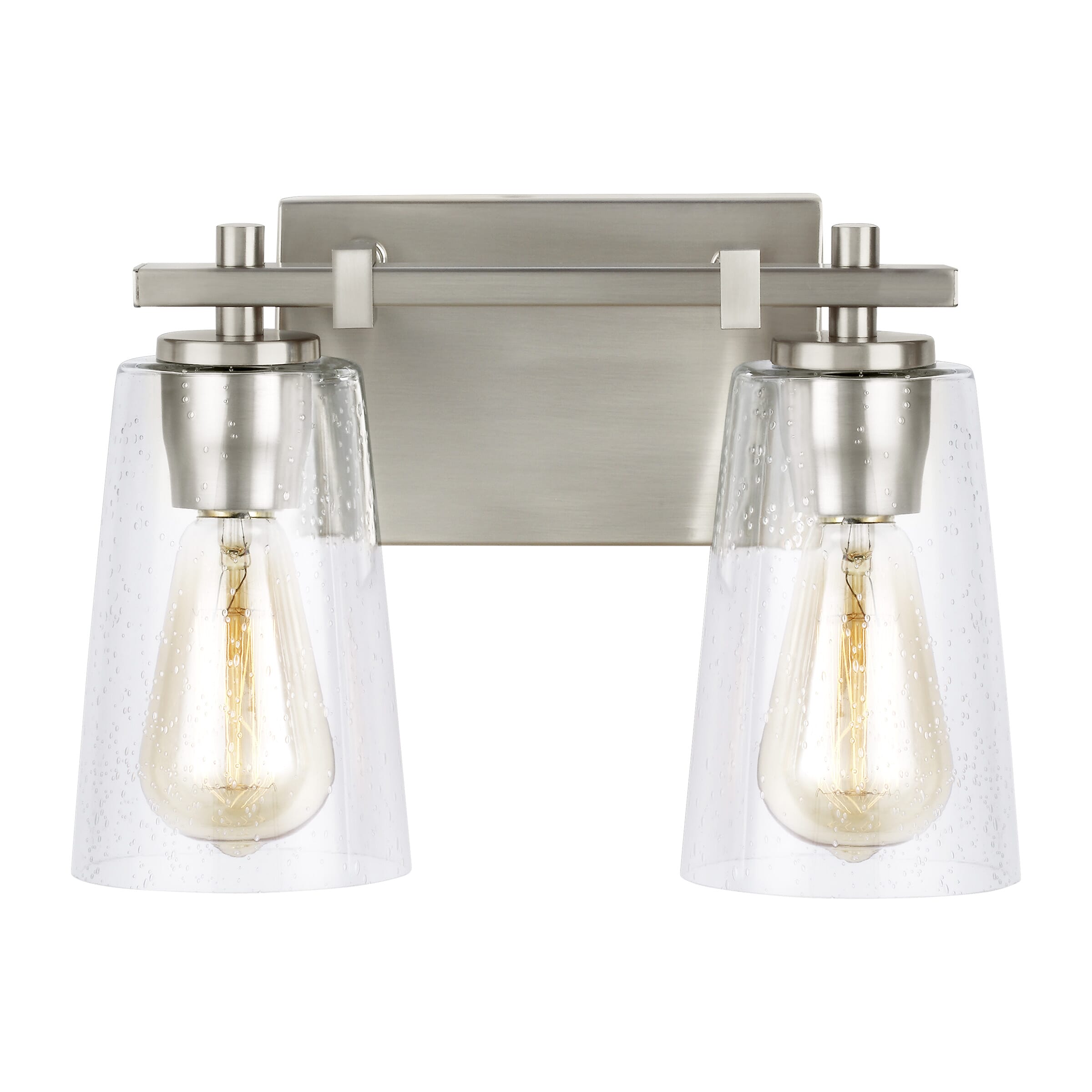 Generation Lighting Mercer 2-Light Bathroom Vanity Light in Satin Nickel by Sean Lavin