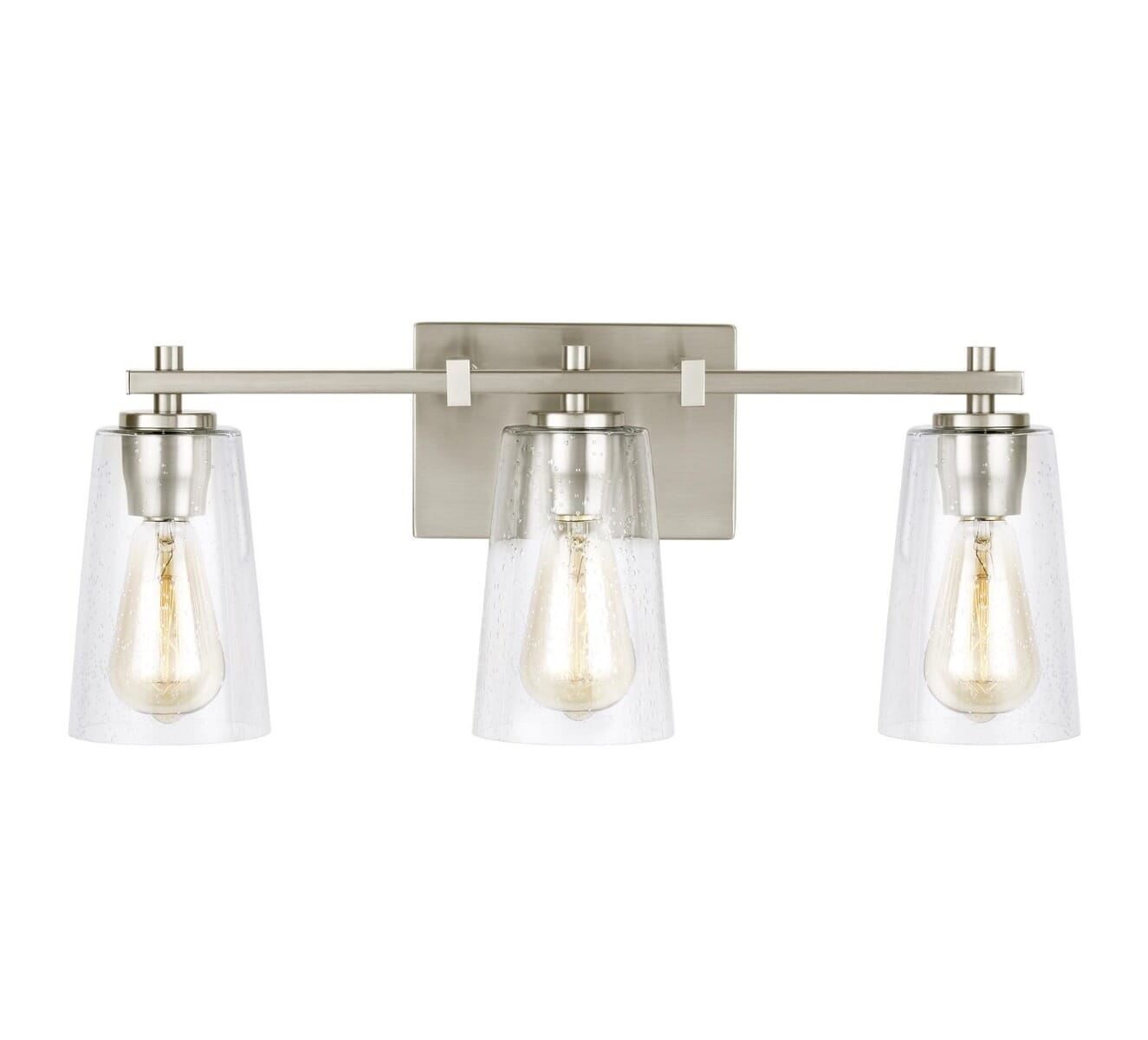 Generation Lighting Mercer 3-Light Bathroom Vanity Light in Satin Nickel by Sean Lavin