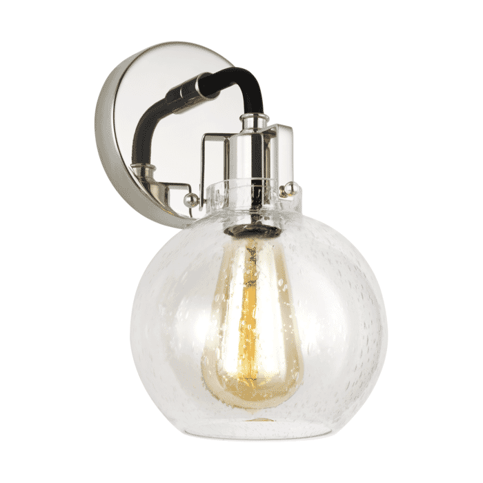 Generation Lighting Clara Wall Sconce in Polished Nickel And Textured Black by Sean Lavin Generation Lighting Clara Wall Sconce in Polished Nickel And Textured Black by Sean Lavin