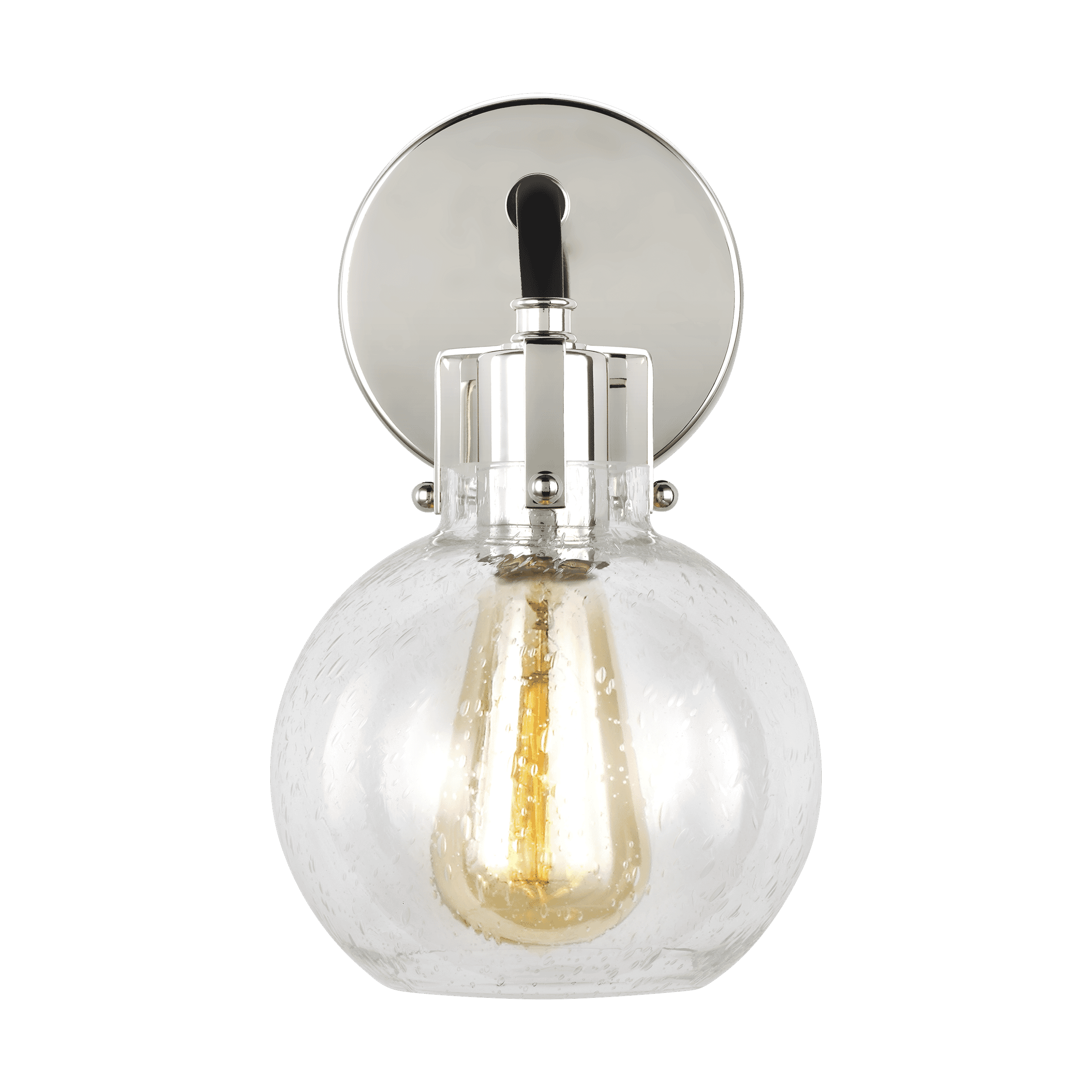 Generation Lighting Clara Wall Sconce in Polished Nickel And Textured Black by Sean Lavin