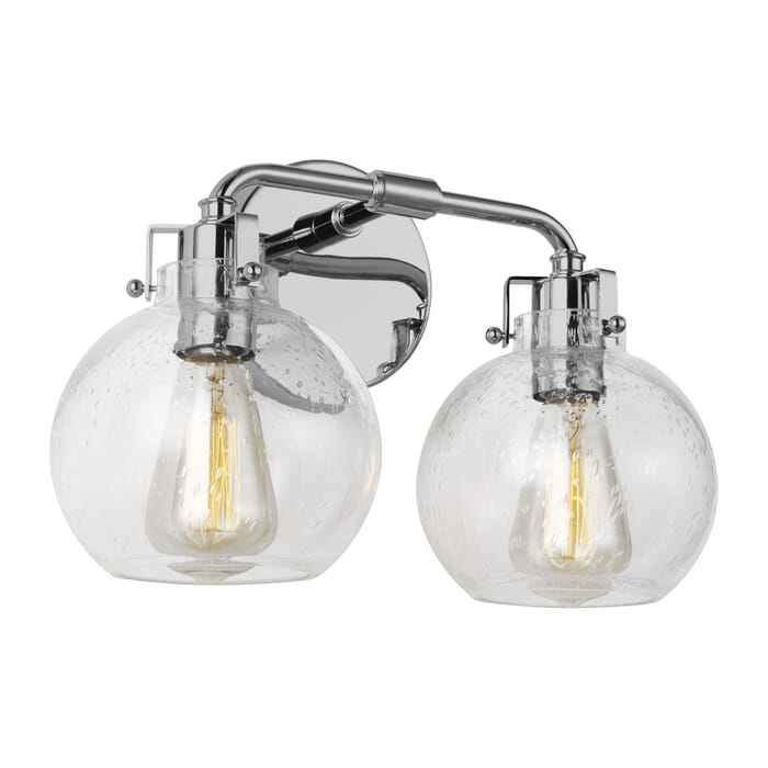 Generation Lighting Clara 2-Light Bathroom Vanity Light in Chrome by Sean Lavin Generation Lighting Clara 2-Light Bathroom Vanity Light in Chrome by Sean Lavin