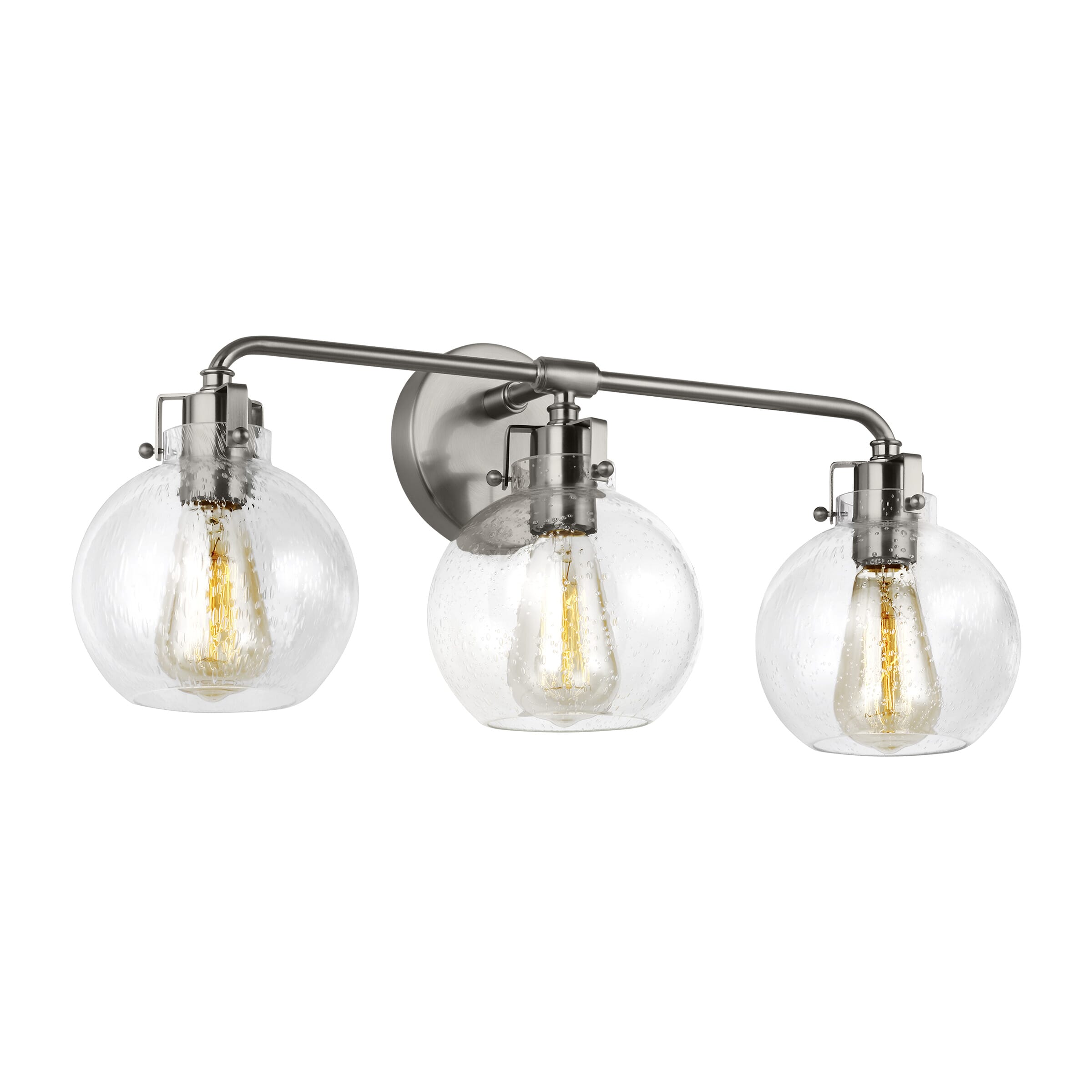 Generation Lighting Clara 3-Light Bathroom Vanity Light in Satin Nickel by Sean Lavin