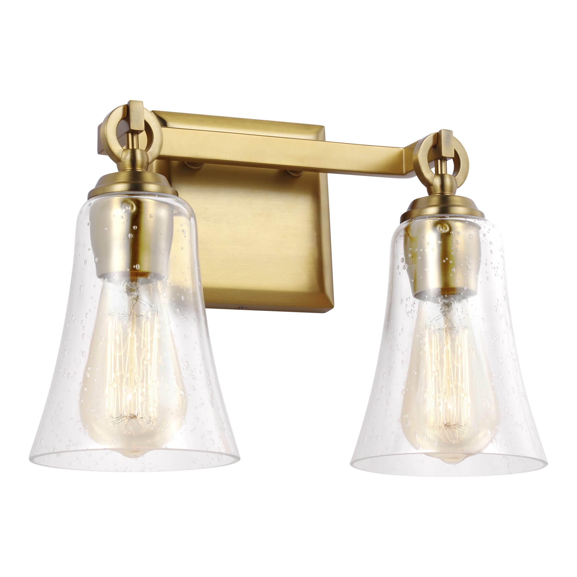 Generation Lighting Monterro 2-Light Bathroom Vanity Light in Burnished Brass by Sean Lavin