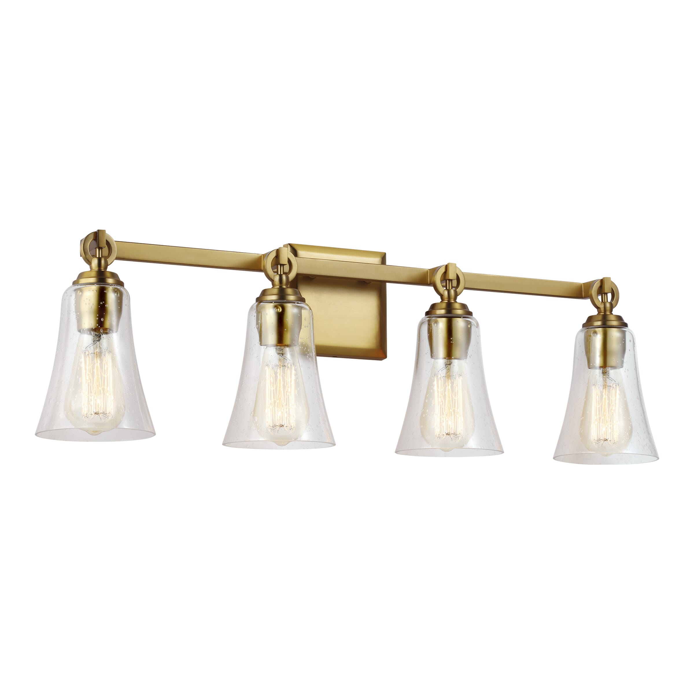 Generation Lighting Monterro 4-Light Bathroom Vanity Light in Burnished Brass by Sean Lavin
