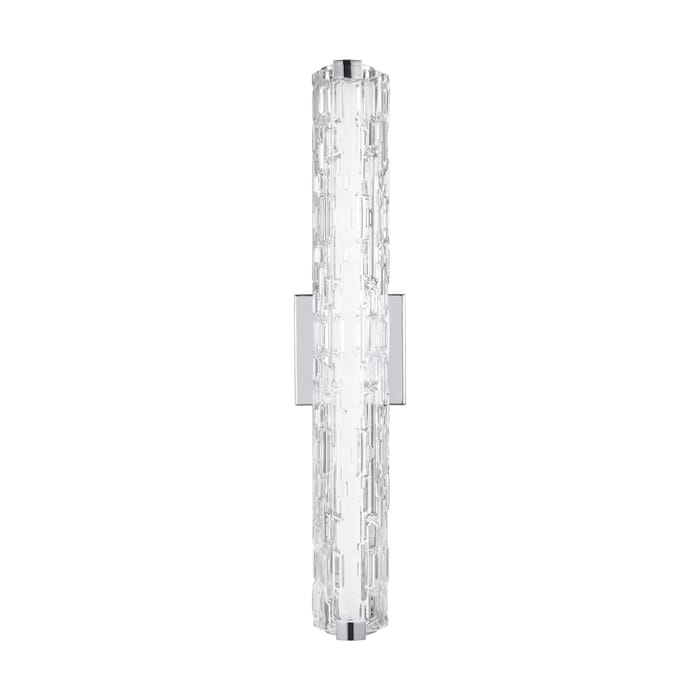 Feiss Cutler LED Bathroom Vanity Light in Chrome with Staggered Rock Glass Feiss Cutler LED Bathroom Vanity Light in Chrome with Staggered Rock Glass