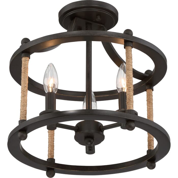 Quoizel Frontier 3-Light 13" Ceiling Light in Imperial Bronze Quoizel Frontier 3-Light 13" Ceiling Light in Imperial Bronze