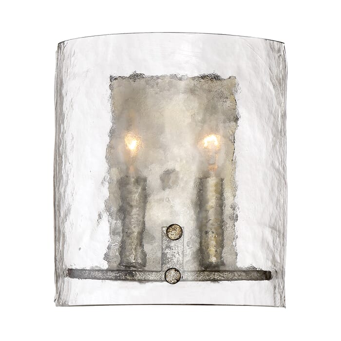 Quoizel Fortress 2-Light 10" Wall Sconce in Mottled Silver Quoizel Fortress 2-Light 10" Wall Sconce in Mottled Silver