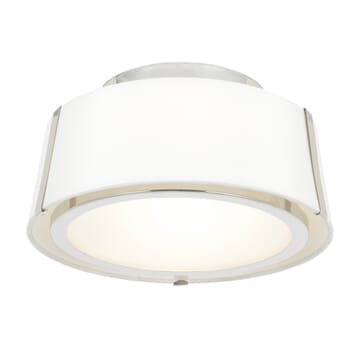 Crystorama Fulton 2-Light 12" Ceiling Light in Polished Nickel