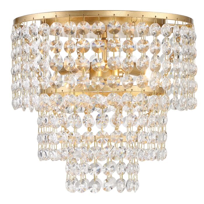 Crystorama Gabrielle 3-Light Ceiling Light in Antique Gold Crystorama Gabrielle 3-Light Ceiling Light in Antique Gold