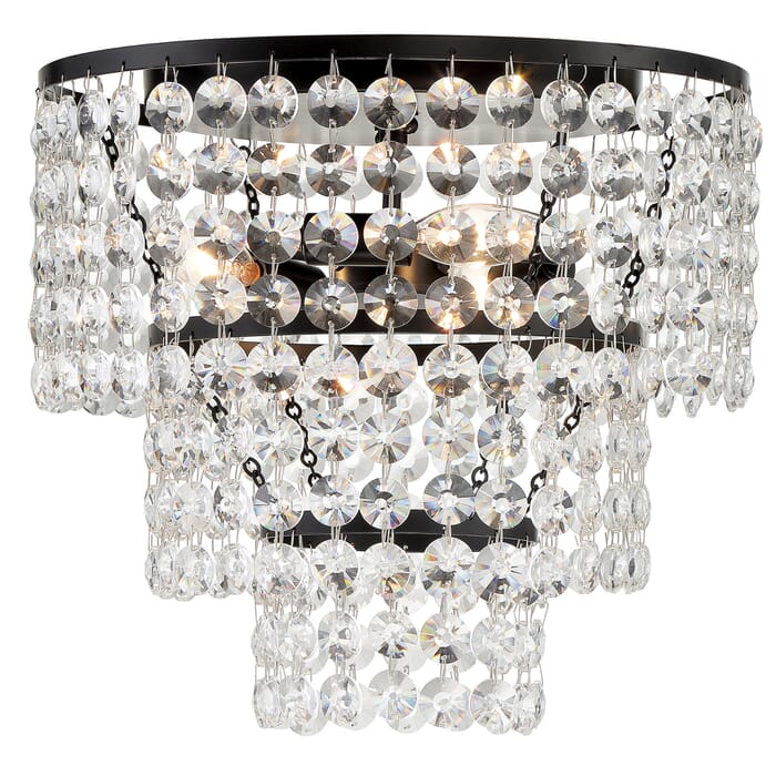 Crystorama Gabrielle 3-Light Ceiling Light in Matte Black Crystorama Gabrielle 3-Light Ceiling Light in Matte Black