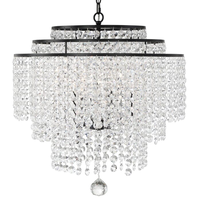 Crystorama Gabrielle 6-Light Traditional Chandelier in Matte Black Crystorama Gabrielle 6-Light Traditional Chandelier in Matte Black