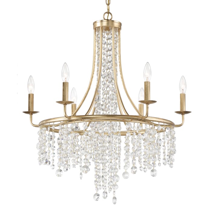 Crystorama Gabrielle 6-Light Traditional Chandelier in Antique Gold Crystorama Gabrielle 6-Light Traditional Chandelier in Antique Gold