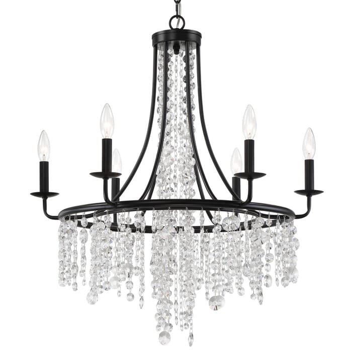 Crystorama Gabrielle 6-Light Traditional Chandelier in Matte Black Crystorama Gabrielle 6-Light Traditional Chandelier in Matte Black
