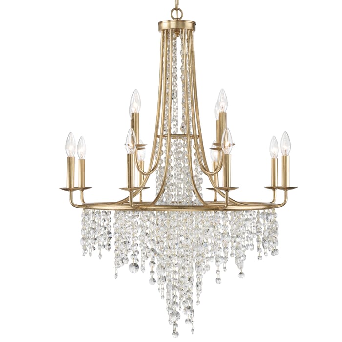 Crystorama Gabrielle 12-Light Traditional Chandelier in Antique Gold Crystorama Gabrielle 12-Light Traditional Chandelier in Antique Gold