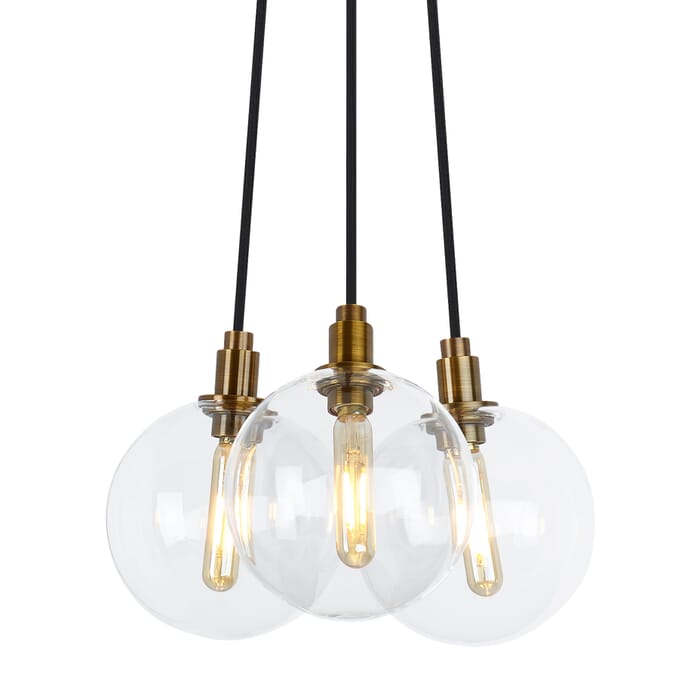 Tech Gambit Contemporary Chandelier in Aged Brass and Clear Tech Gambit Contemporary Chandelier in Aged Brass and Clear