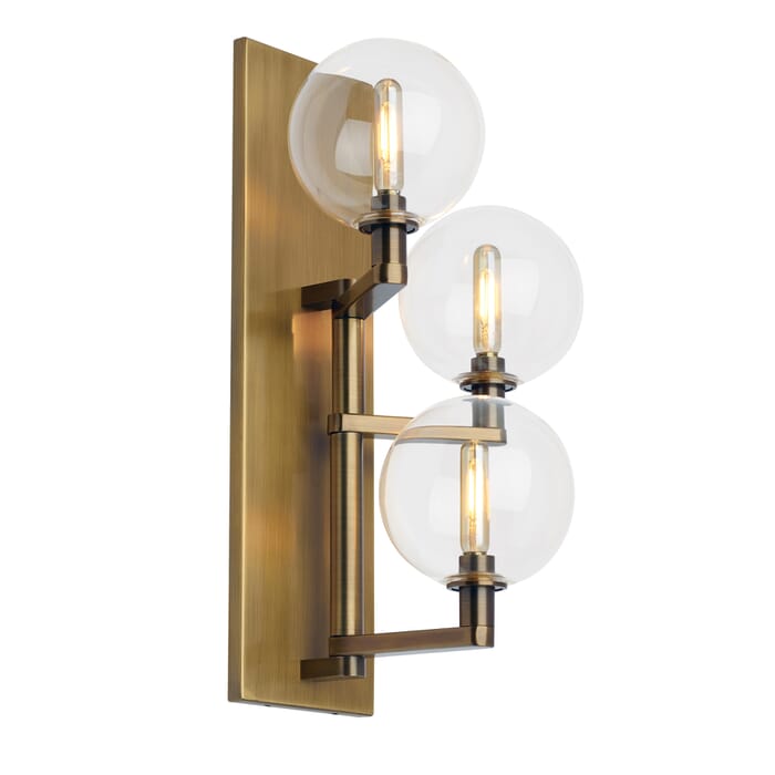 Tech Gambit 18" Wall Sconce in Aged Brass and Clear Tech Gambit 18" Wall Sconce in Aged Brass and Clear