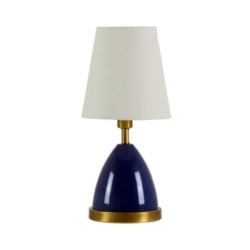 House of Troy Geo 12" Parabola Accent Lamp in Navy Blue/Weathered Brass