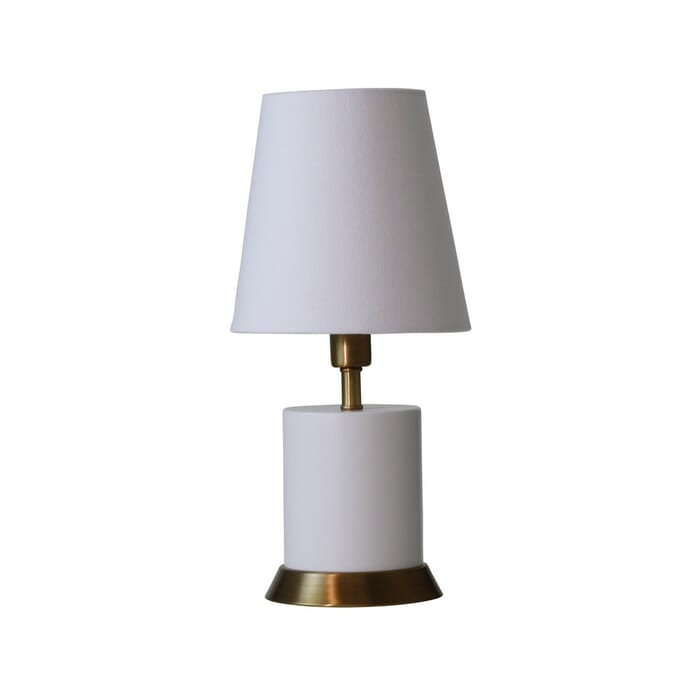 House of Troy Geo 12" Cylinder Accent Lamp in White/Weathered Brass House of Troy Geo 12" Cylinder Accent Lamp in White/Weathered Brass