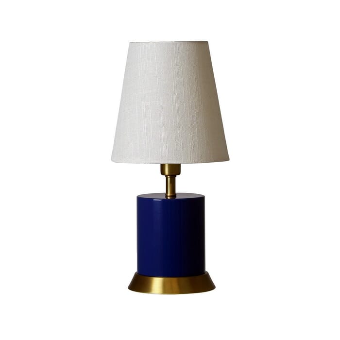 House of Troy Geo 12" Cylinder Accent Lamp in Navy Blue/Weathered Brass House of Troy Geo 12" Cylinder Accent Lamp in Navy Blue/Weathered Brass