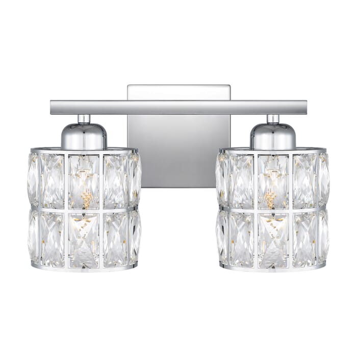Gibson 2-Light Bathroom Vanity Light in Polished Chrome Gibson 2-Light Bathroom Vanity Light in Polished Chrome