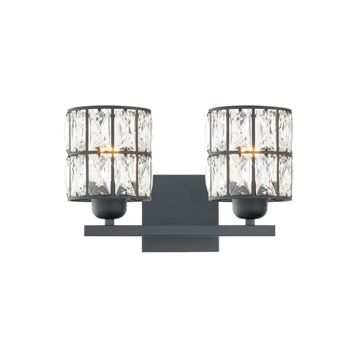 Quoizel Gibson 2-Light Bathroom Vanity Light in Matte Black Quoizel Gibson 2-Light Bathroom Vanity Light in Matte Black