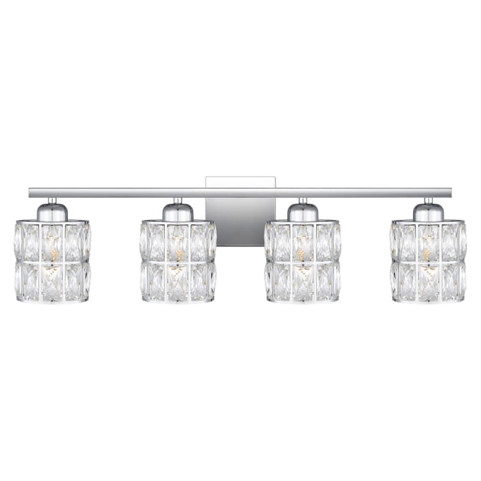 Gibson 4-Light Bathroom Vanity Light in Polished Chrome Gibson 4-Light Bathroom Vanity Light in Polished Chrome