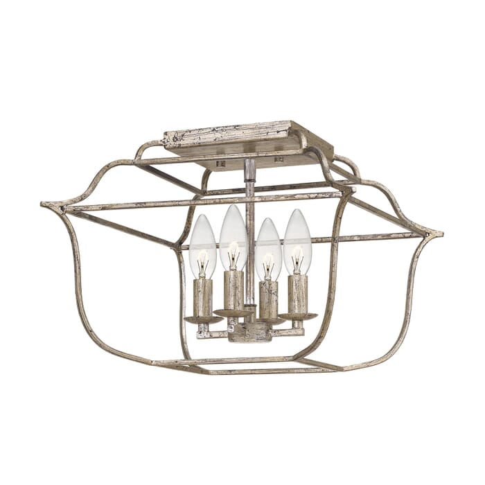 Quoizel Gallery 4-Light 14" Ceiling Light in Century Silver Leaf Quoizel Gallery 4-Light 14" Ceiling Light in Century Silver Leaf