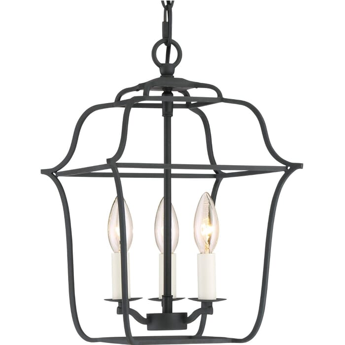 Quoizel Gallery 3-Light 15" Transitional Chandelier in Royal Ebony Quoizel Gallery 3-Light 15" Transitional Chandelier in Royal Ebony