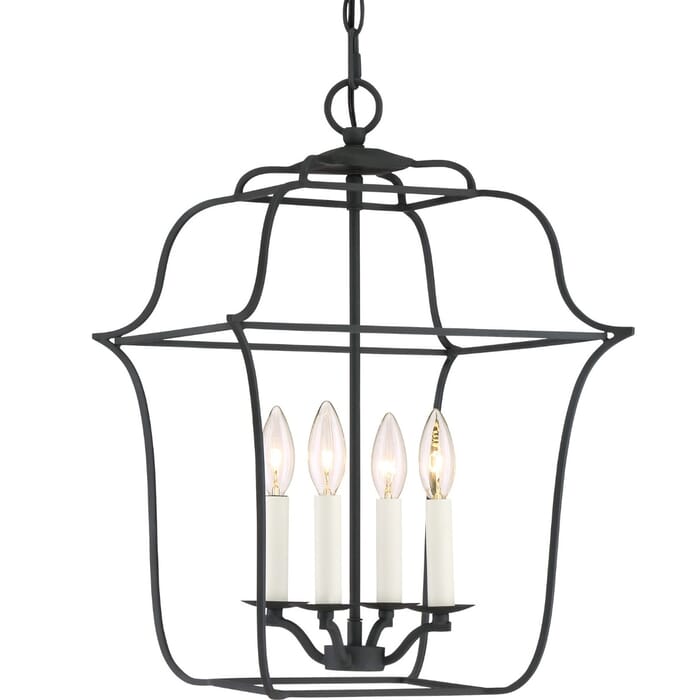 Quoizel Gallery 4-Light 20" Transitional Chandelier in Royal Ebony Quoizel Gallery 4-Light 20" Transitional Chandelier in Royal Ebony