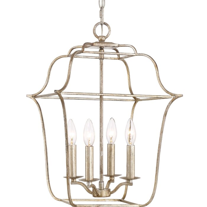 Quoizel Gallery 4-Light 20" Transitional Chandelier in Century Silver Leaf Quoizel Gallery 4-Light 20" Transitional Chandelier in Century Silver Leaf
