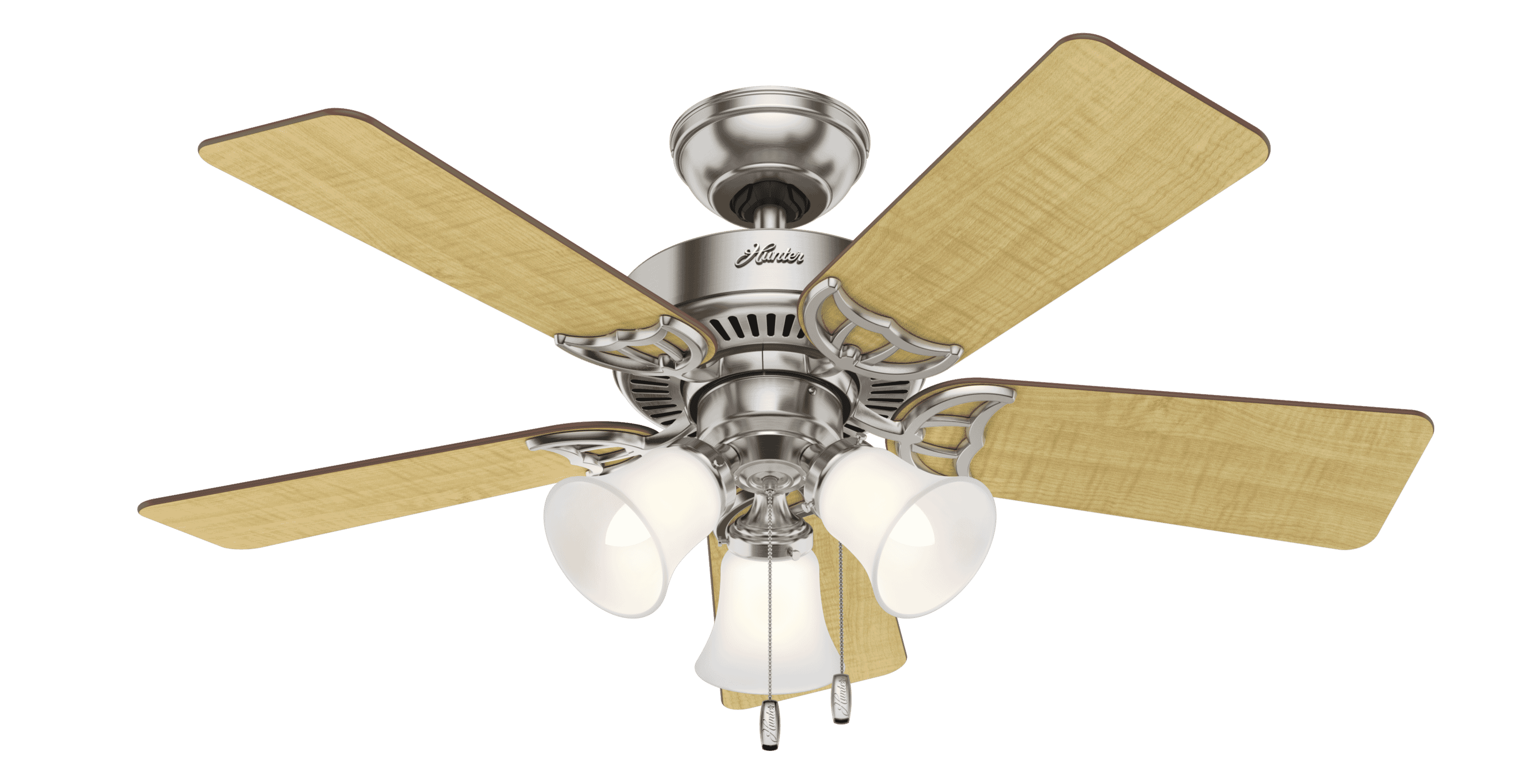 Hunter Southern Breeze 3-Light 42" Indoor Ceiling Fan in Brushed Nickel