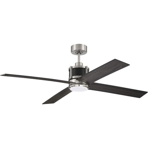 Craftmade Gregory 1-Light Ceiling Fan with Blades Included in Brushed Polished Nickel with Flat Black