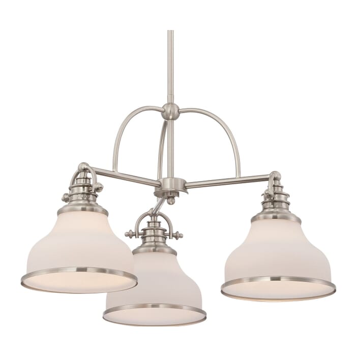 Quoizel Grant 3-Light 16" Transitional Chandelier in Brushed Nickel Quoizel Grant 3-Light 16" Transitional Chandelier in Brushed Nickel